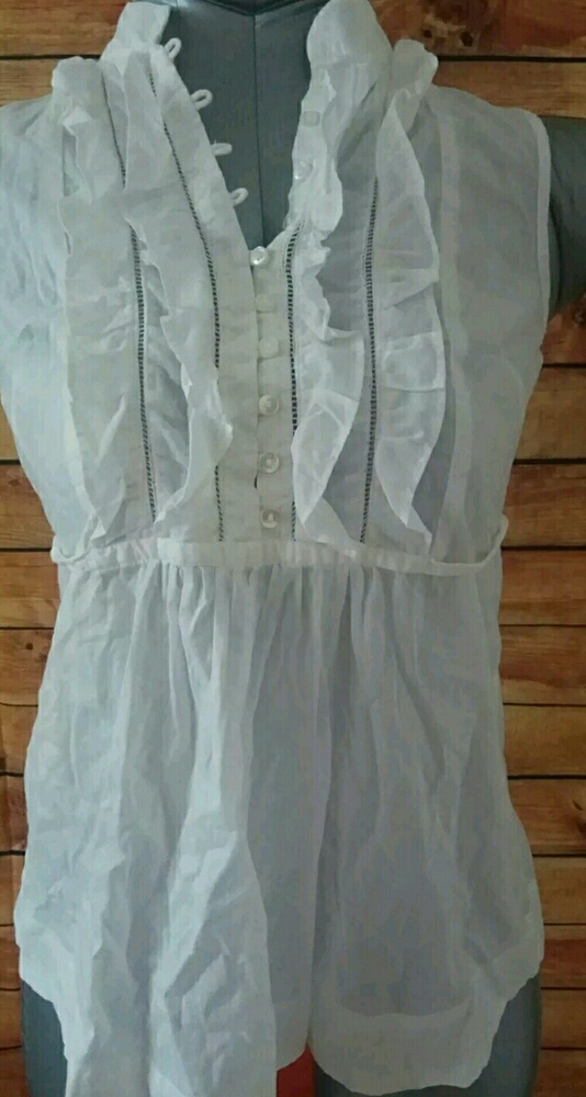 🌸flash sale Banana republic white sheer tie shirt